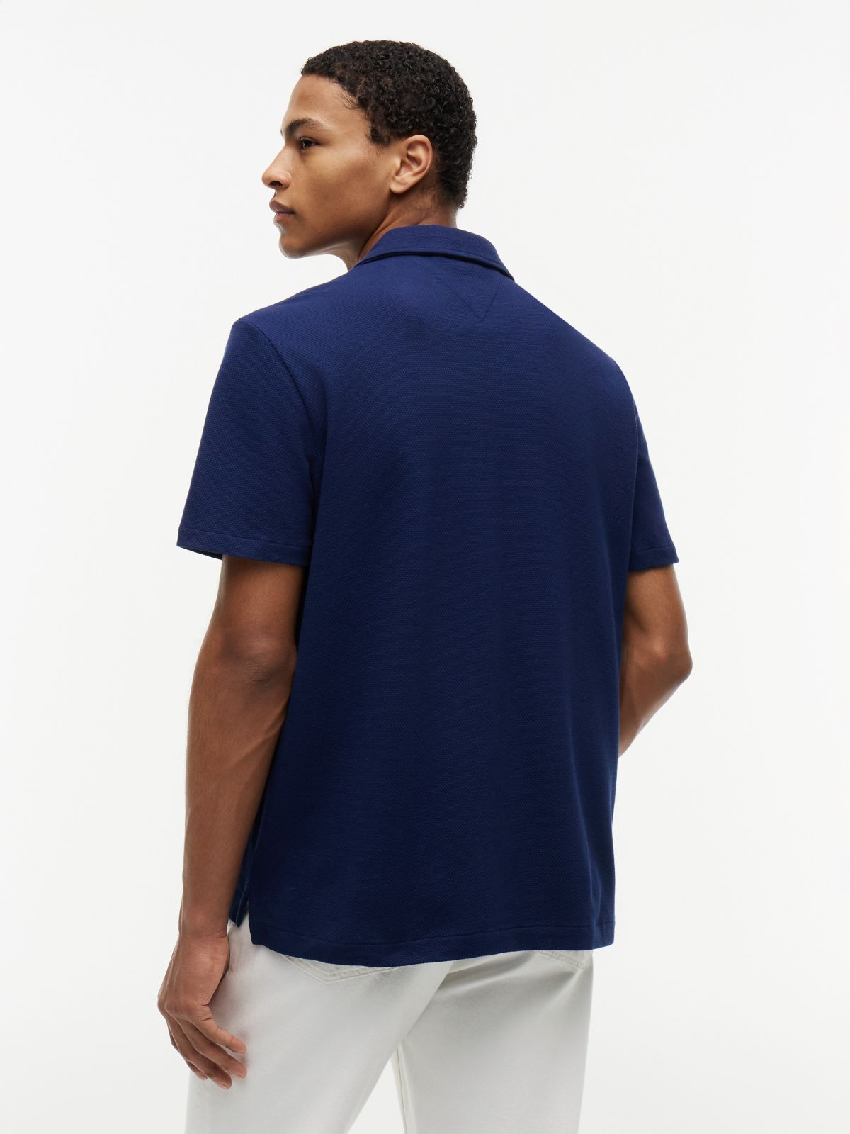Regular Fit Mesh Pocket Shirt Polo — Navy