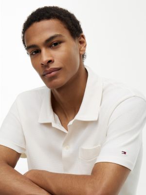 Мужские рубашки Tommy Hilfiger Regular Fit Mesh Pocket Shirt Polo — фото 3