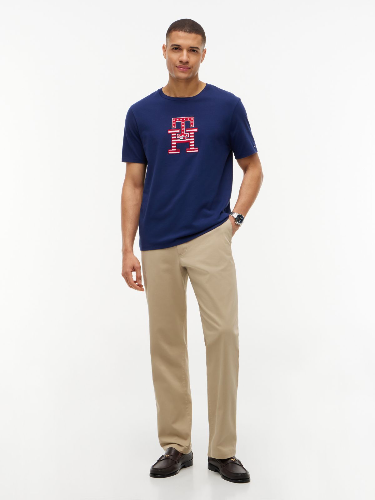 Stars and Stripes Monogram T-Shirt — Light Navy