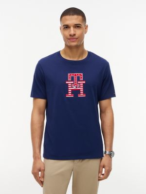 Stars and Stripes Monogram T-Shirt, Light Navy