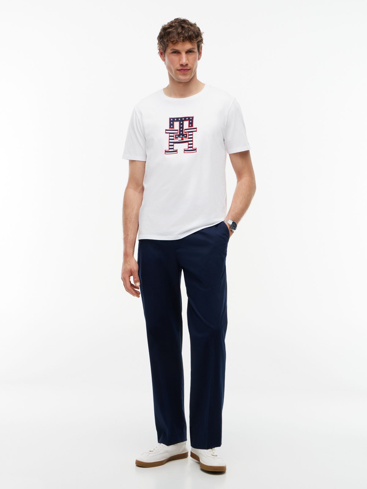 Stars and Stripes Monogram T-Shirt — Optic White