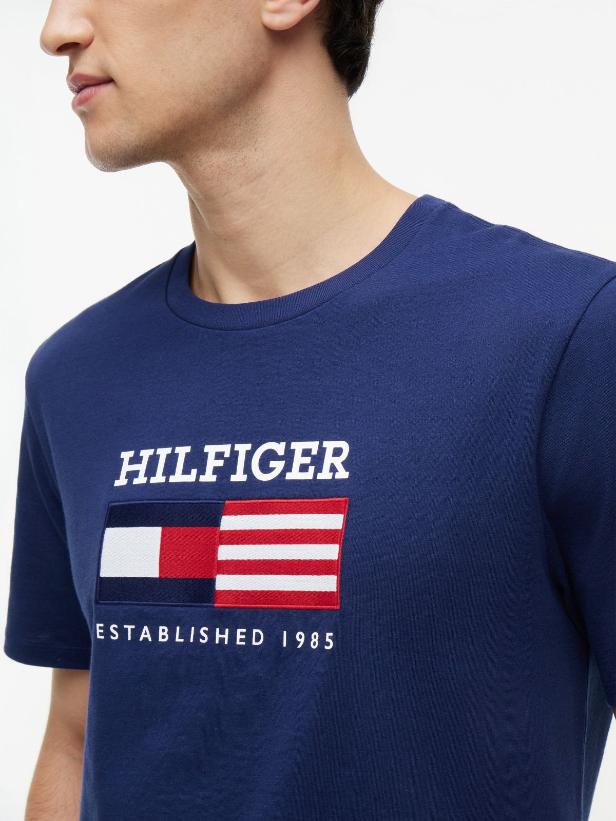 Hilfiger Flag Logo T-Shirt — Light Navy
