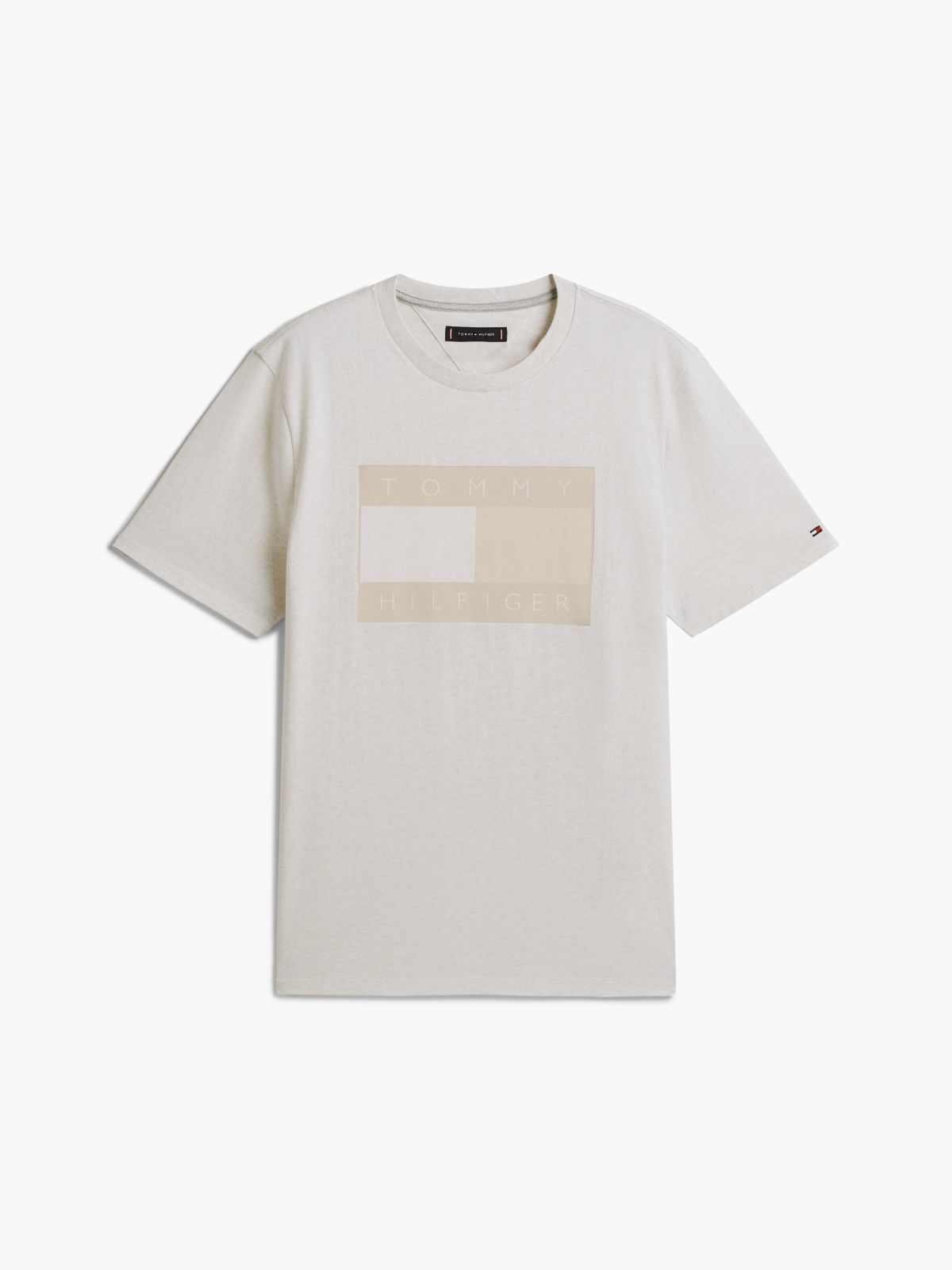 Tonal Flag Logo T-Shirt — Ivory Heather