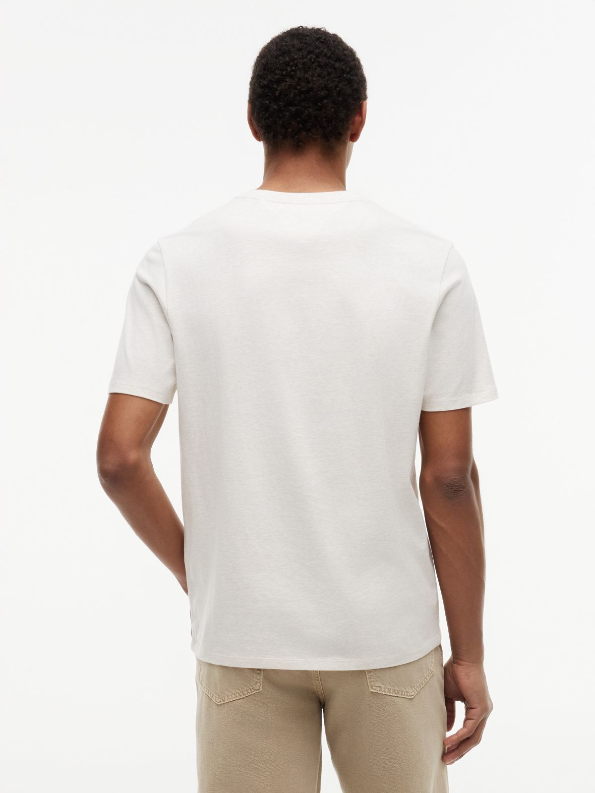 Tonal Flag Logo T-Shirt — Ivory Heather