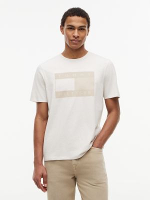 Tonal Flag Logo T-Shirt, Ivory Heather