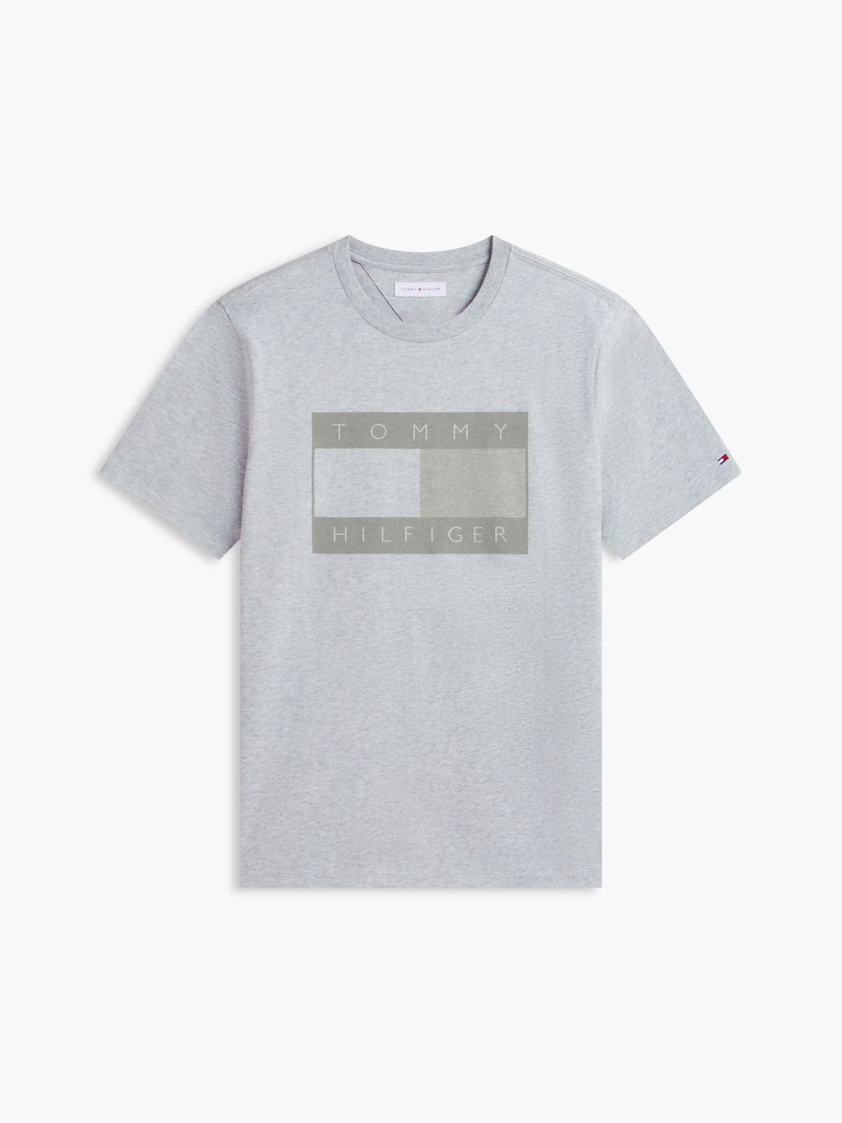 Tonal Flag Logo T-Shirt — Grey Heather