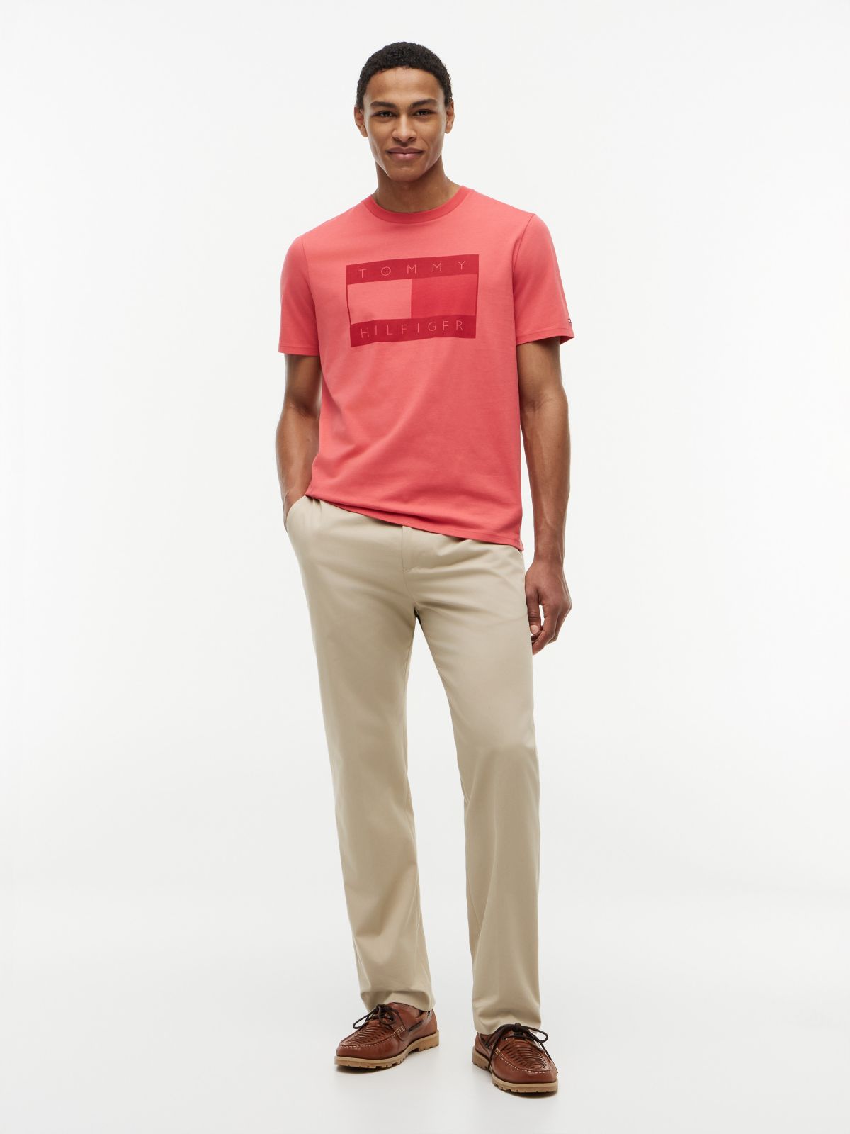 Tonal Flag Logo T-Shirt — Coral