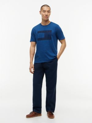 Мужские футболки Tommy Hilfiger Indigo-Dyed Flag Logo T-Shirt — фото 2