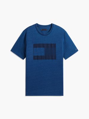Мужские футболки Tommy Hilfiger Indigo-Dyed Flag Logo T-Shirt — фото 5