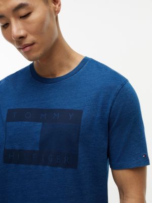 Мужские футболки Tommy Hilfiger Indigo-Dyed Flag Logo T-Shirt — фото 3