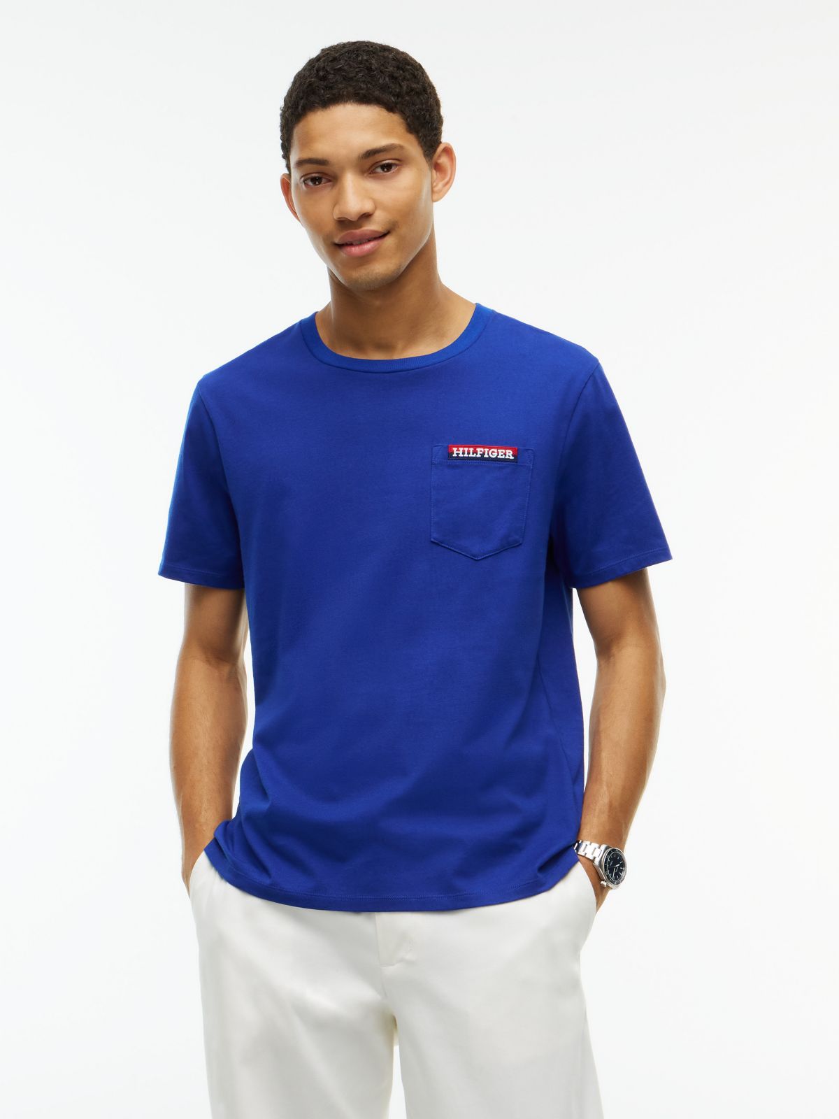Hilfiger Logo Pocket T-Shirt — Wedge Blue