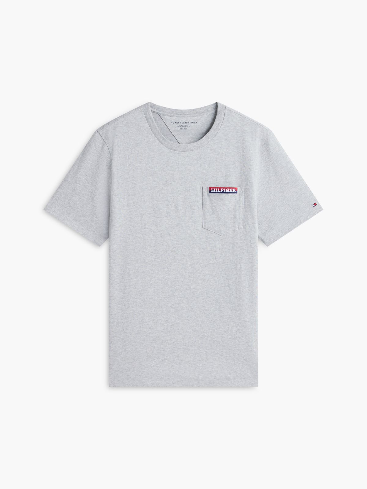 Hilfiger Logo Pocket T-Shirt — Grey Heather