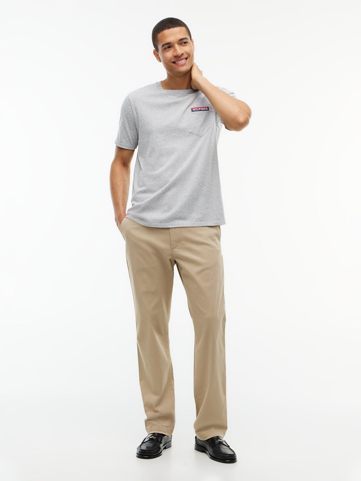 Hilfiger Logo Pocket T-Shirt — Grey Heather