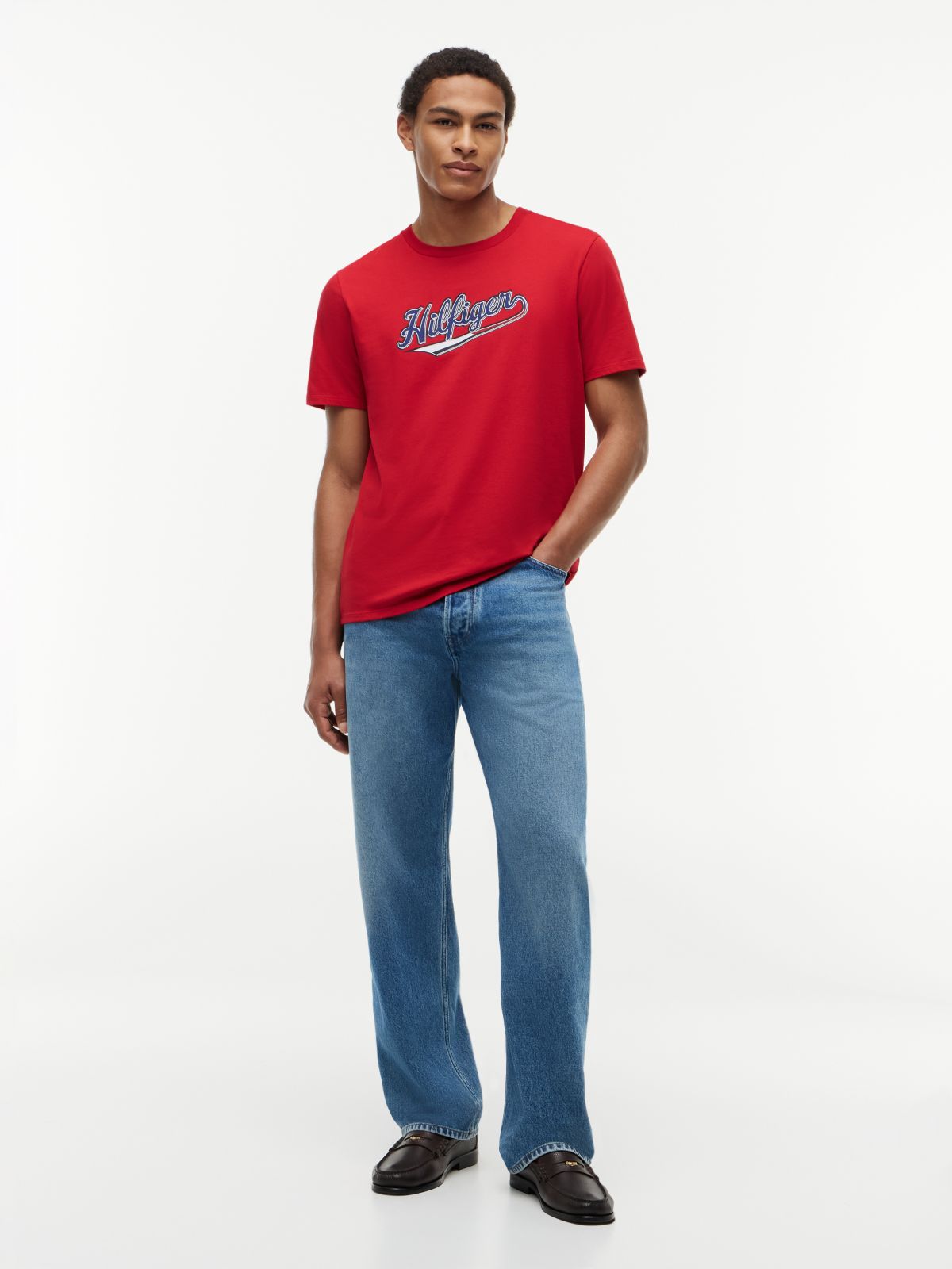 Hilfiger Baseball Logo T-Shirt — Primary Red