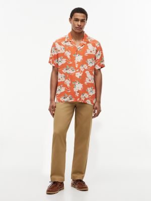 Мужские рубашки Tommy Hilfiger Regular Fit Floral Linen-Blend Camp Shirt — фото 2