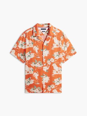 Мужские рубашки Tommy Hilfiger Regular Fit Floral Linen-Blend Camp Shirt — фото 5
