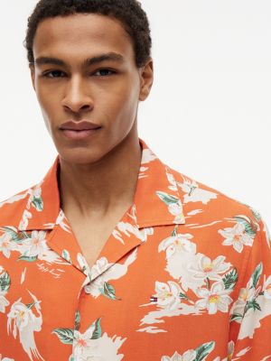 Мужские рубашки Tommy Hilfiger Regular Fit Floral Linen-Blend Camp Shirt — фото 3