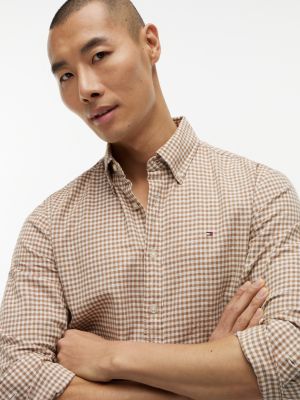 Мужские рубашки Tommy Hilfiger Regular Fit Gingham Linen-Blend Shirt — фото 3