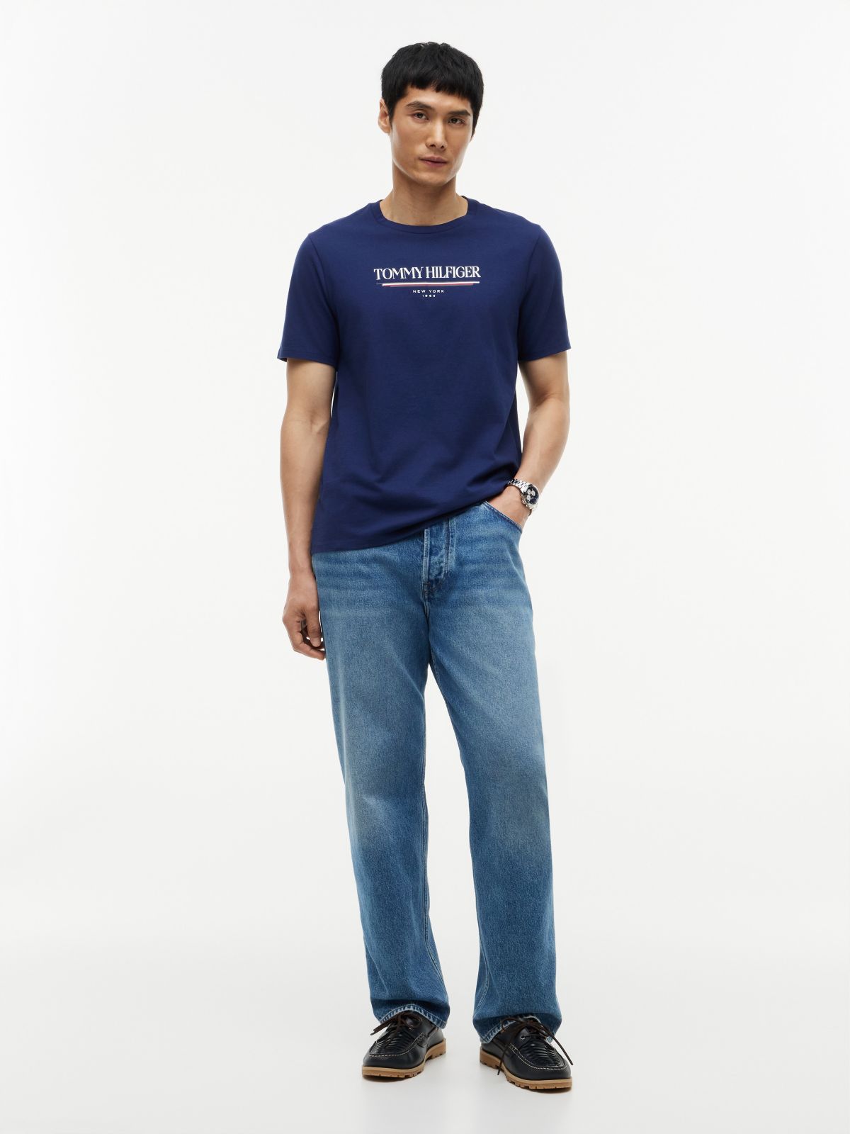 Hilfiger New York Logo T-Shirt — Light Navy