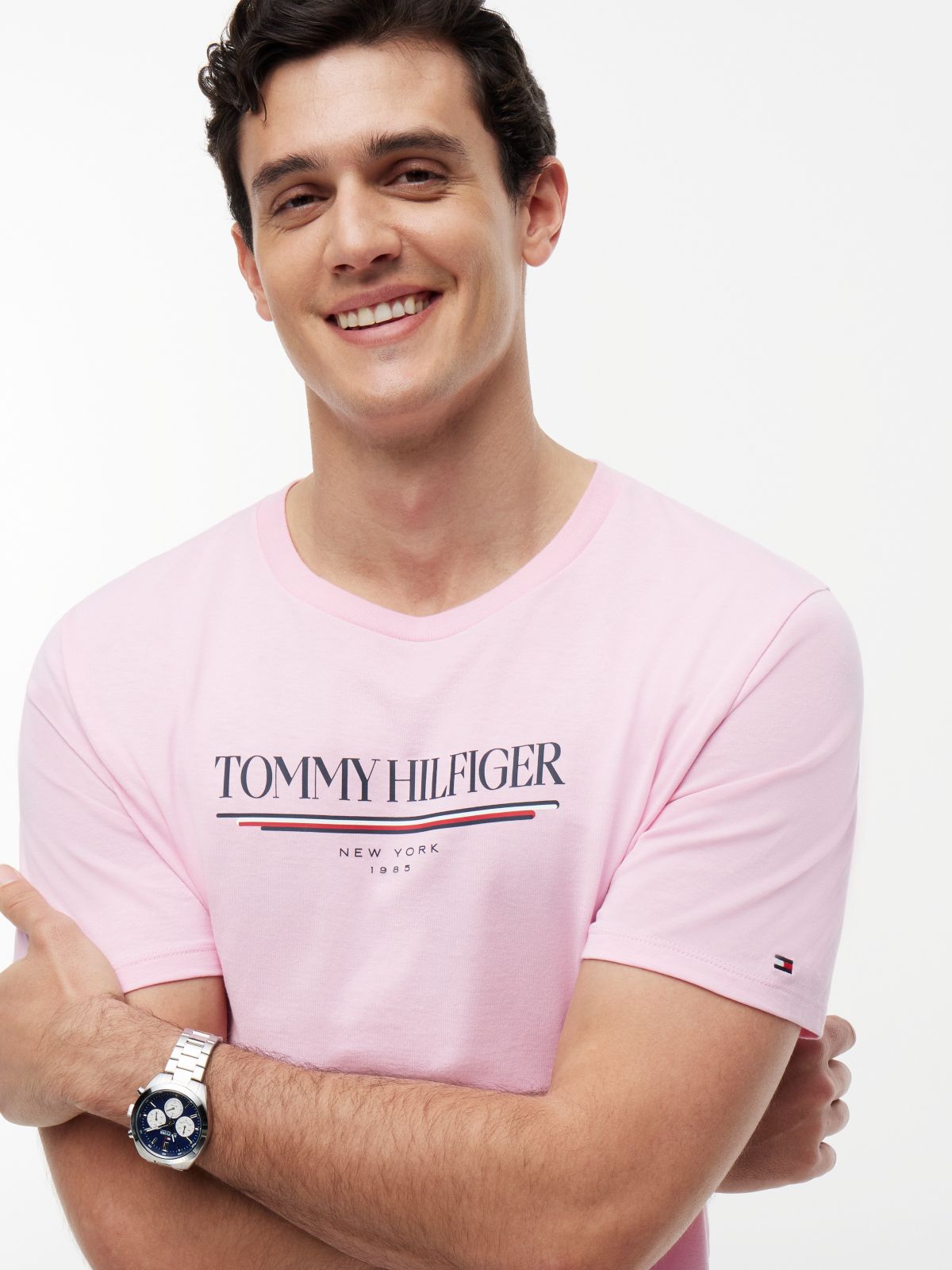 Hilfiger New York Logo T-Shirt — Classic Pink