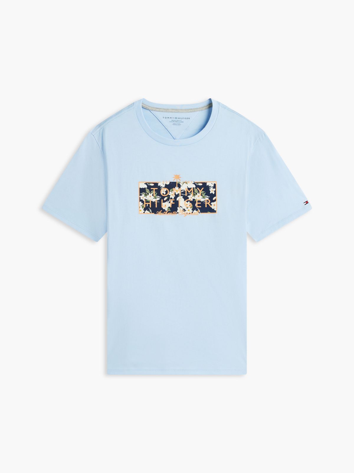 Tropical Floral Logo T-Shirt — Sweet Blue