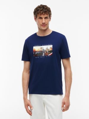 NYC Skyline Graphic T-Shirt, Light Navy