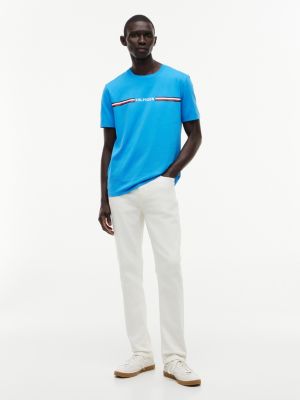 Мужские футболки Tommy Hilfiger Hilfiger Signature Stripe Logo T-Shirt — фото 2
