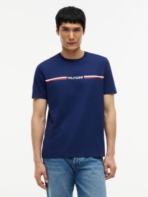 Hilfiger Signature Stripe Logo T-Shirt, Navy