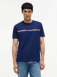 Hilfiger Signature Stripe Logo T-Shirt — Navy 1