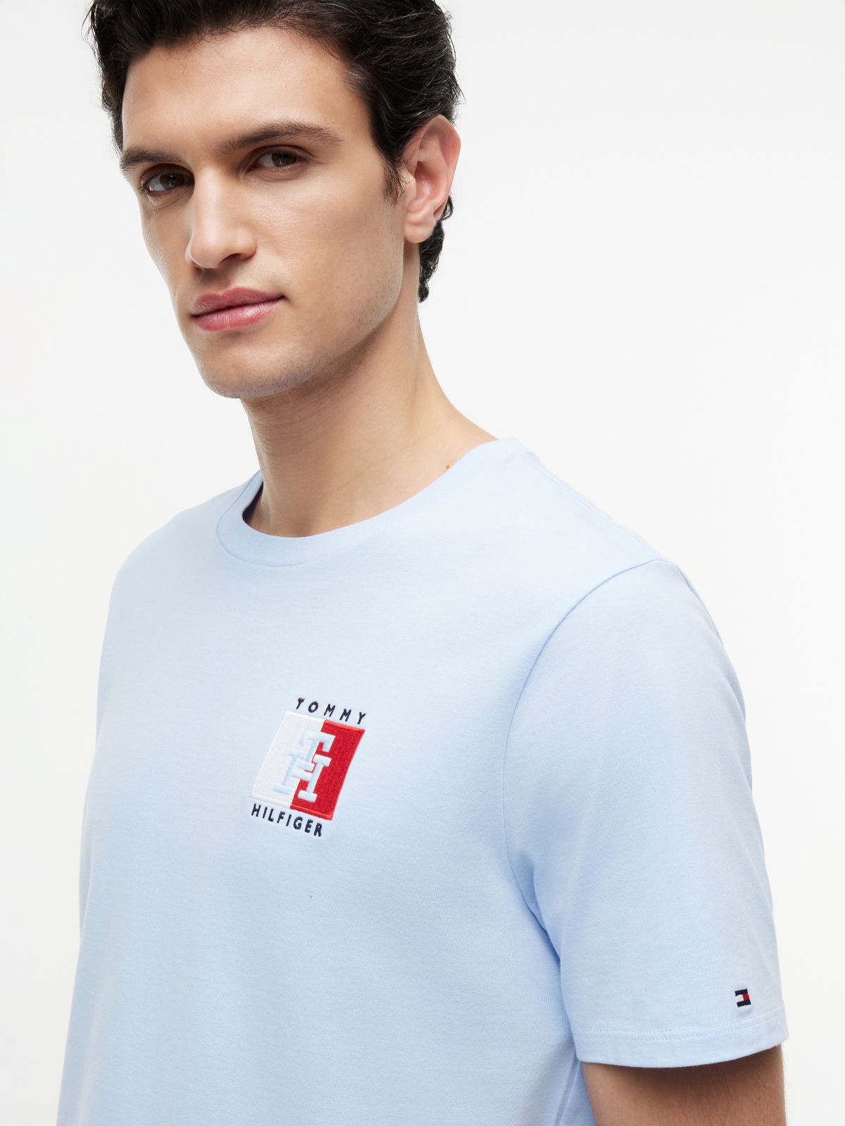 Two-Tone Flag Logo T-Shirt — Sweet Blue