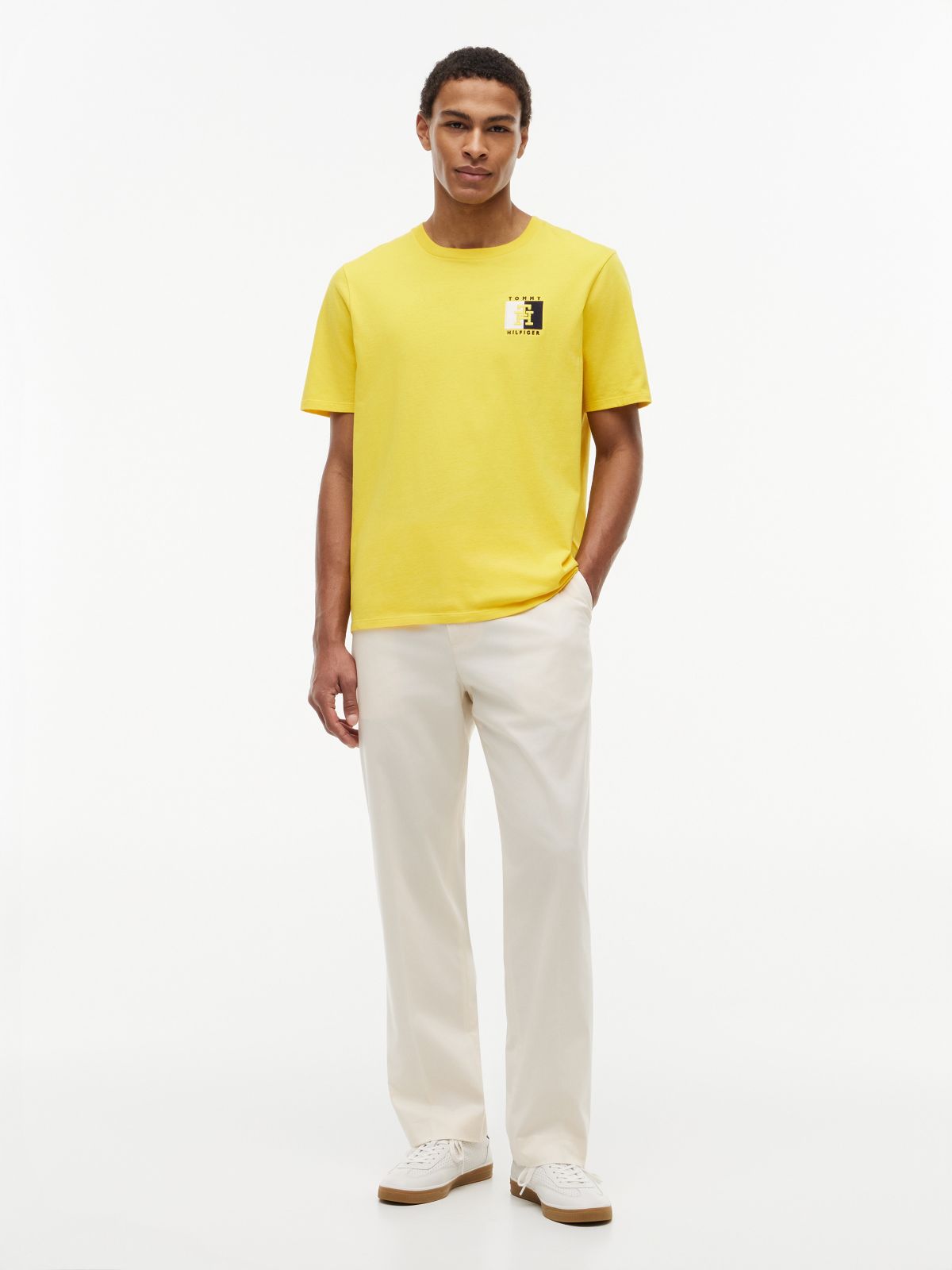 Two-Tone Flag Logo T-Shirt — Marigold Yellow