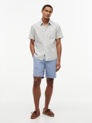 Мужские рубашки Tommy Hilfiger Regular Fit Striped Linen-Blend Shirt — фото 2