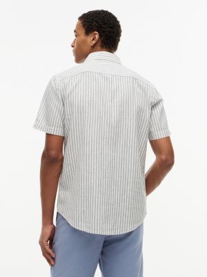 Мужские рубашки Tommy Hilfiger Regular Fit Striped Linen-Blend Shirt — фото 4