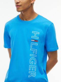 Vertical Hilfiger Logo T-Shirt — Deep Sky Blue 3
