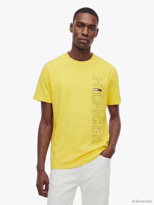 Vertical Hilfiger Logo T-Shirt, Marigold Yellow