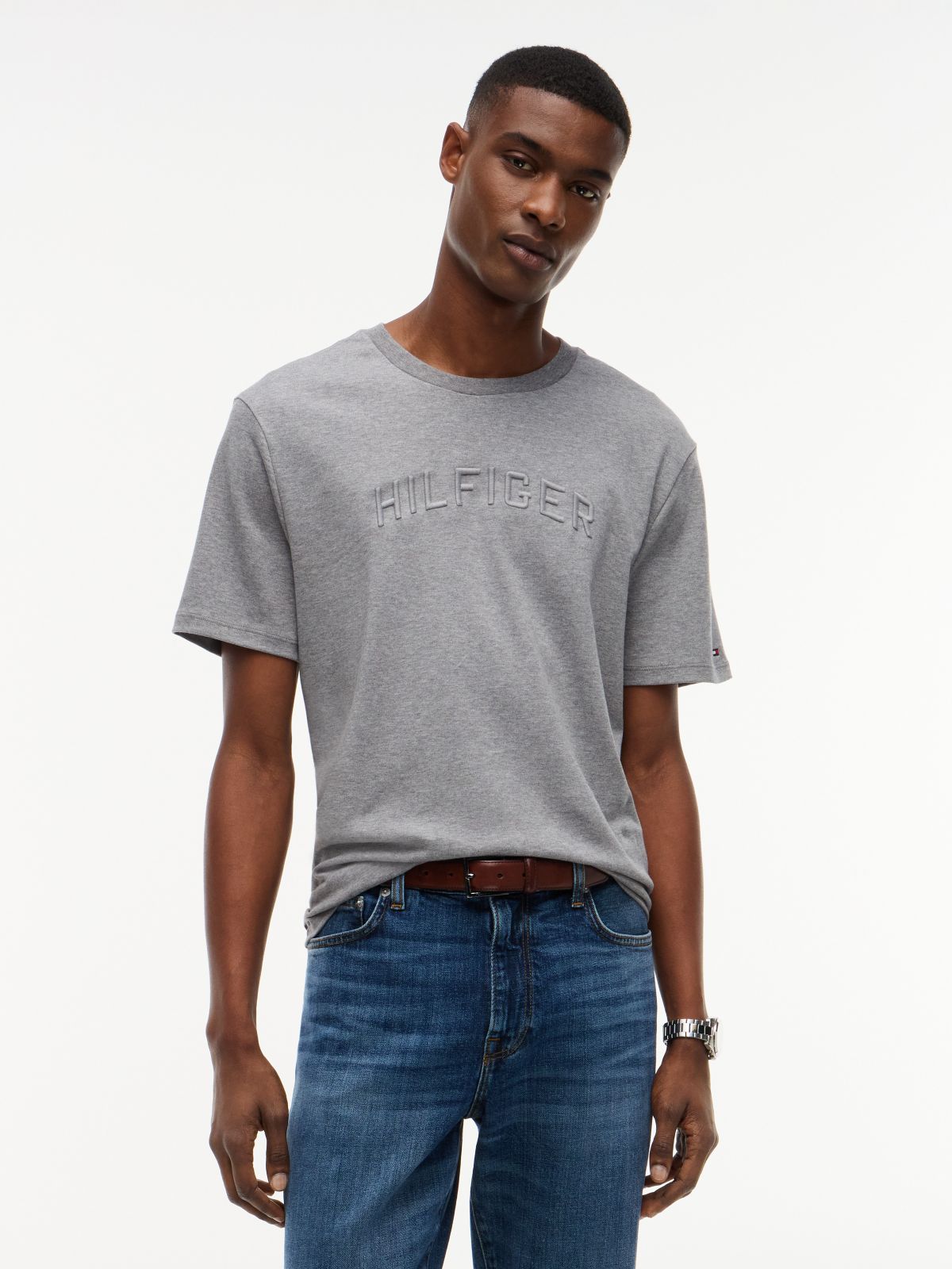 Embroidered Arch Logo T-Shirt — B25 Grey Heather
