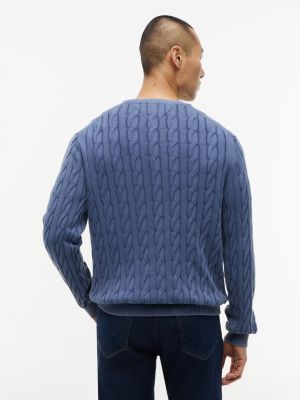 Garment-Dyed Cable Knit Sweater | Tommy Hilfiger USA