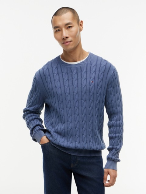 Мужские свитеры Tommy Hilfiger Garment-Dyed Cable Knit Sweater