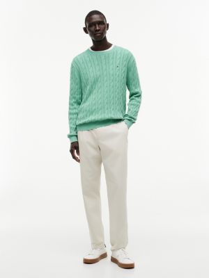 Garment-Dyed Cable Knit Sweater | Tommy Hilfiger