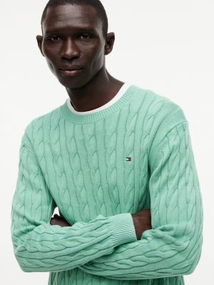 Garment-Dyed Cable Knit Sweater | Tommy Hilfiger