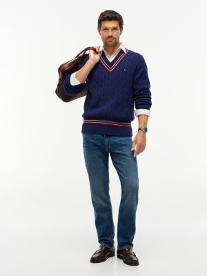 Мужской свитер Tommy Hilfiger Relaxed Fit Cable Knit Cricket, цвет: Тёмно-синий — фото 2