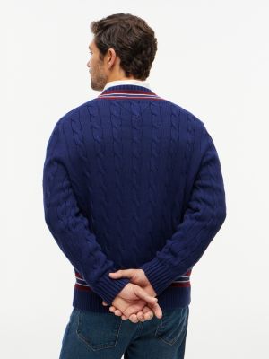 Мужской свитер Tommy Hilfiger Relaxed Fit Cable Knit Cricket, цвет: Тёмно-синий — фото 4