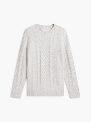 Мужской свитер Tommy Hilfiger Fisherman Cable Knit, цвет: Бежевый — фото 5