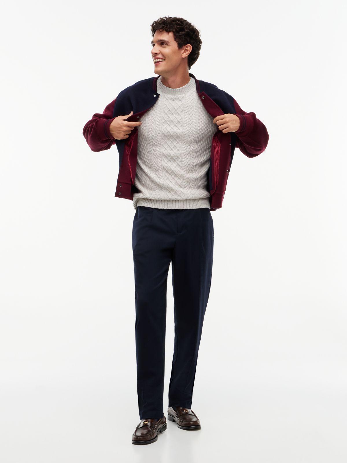 Fisherman Cable Knit Sweater — Beige