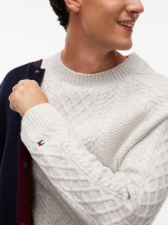 Fisherman Cable Knit Sweater — Beige 3