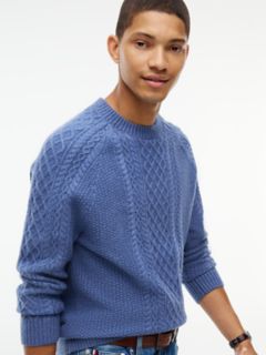 Fisherman Cable Knit Sweater — Dusty Blue 3