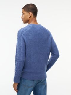 Fisherman Cable Knit Sweater — Dusty Blue 4