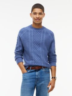 Fisherman Cable Knit Sweater — Dusty Blue 1