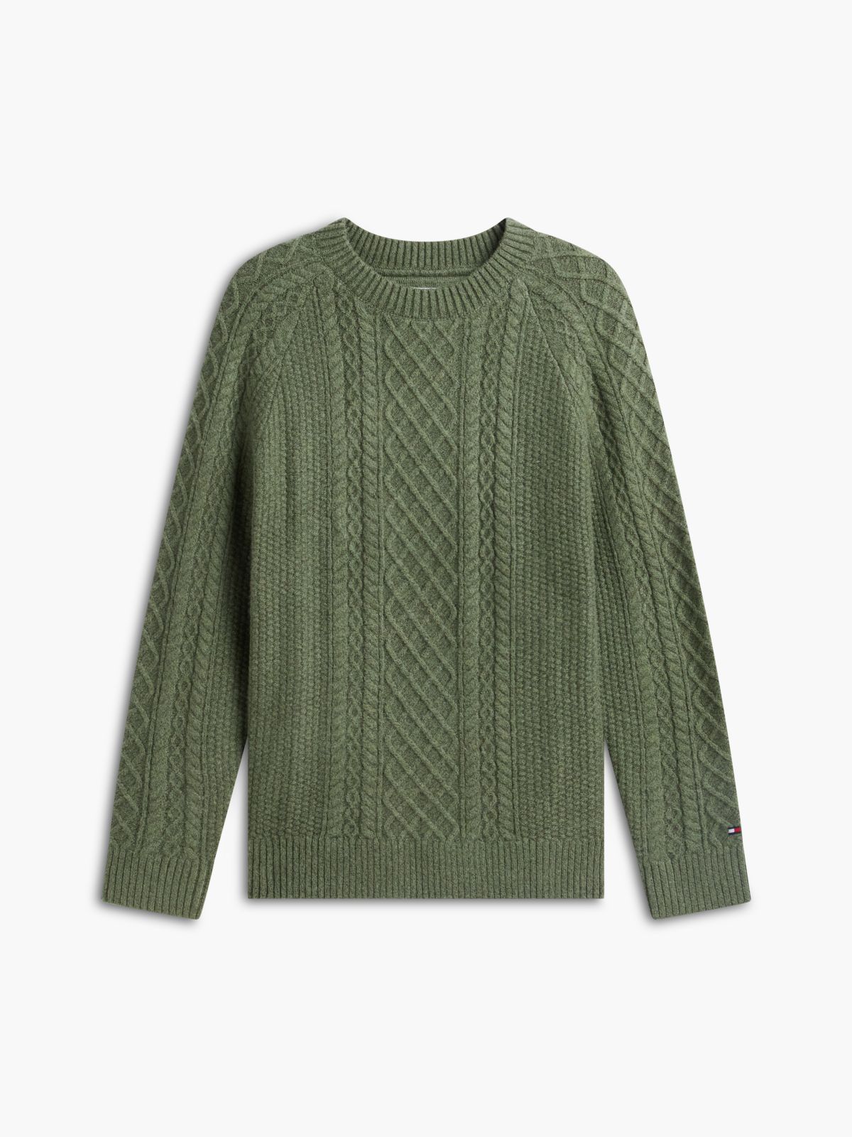 Fisherman Cable Knit Sweater — Forest Green