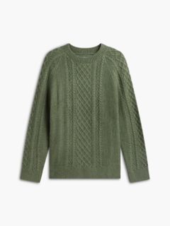 Fisherman Cable Knit Sweater — Forest Green 5
